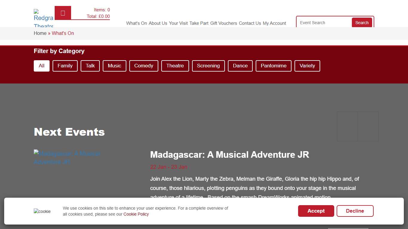 What's On | Redgrave Theatre